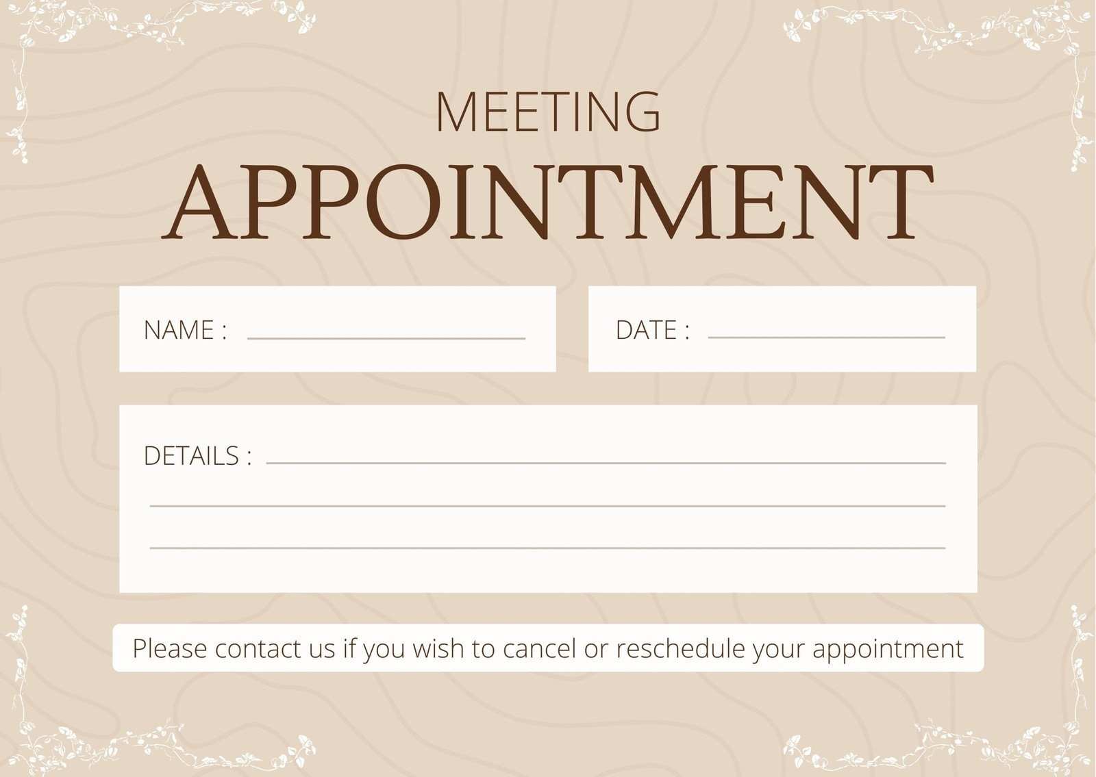 Printable Appointment Reminder Cards Template Free Printable