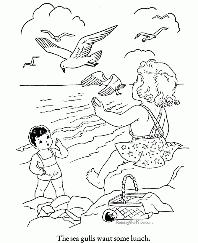 Printable Beach Pictures Coloring Home