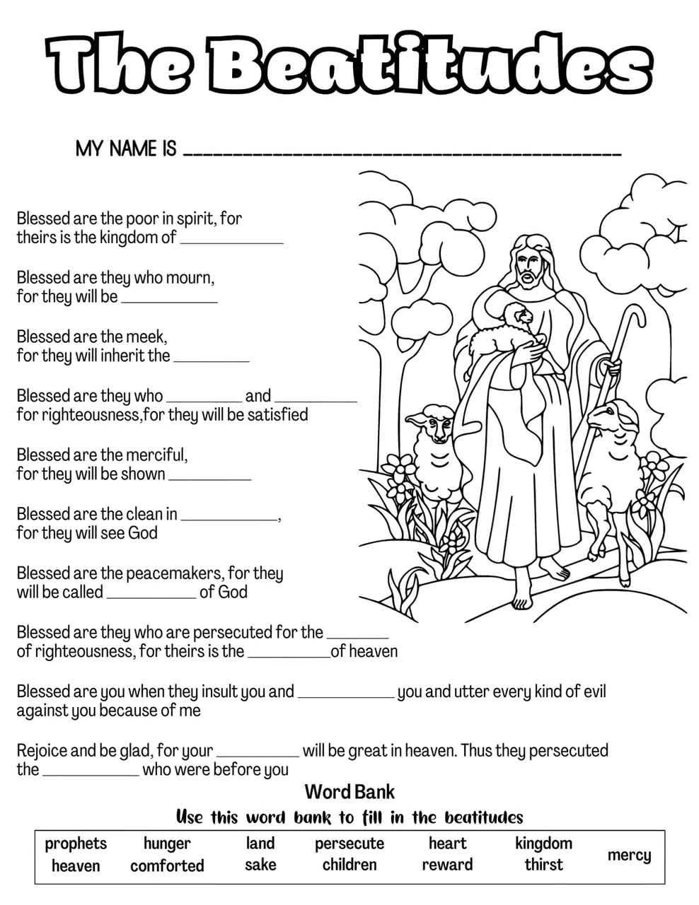 Printable Beatitudes Catholic Prntbl concejomunicipaldechinu gov co