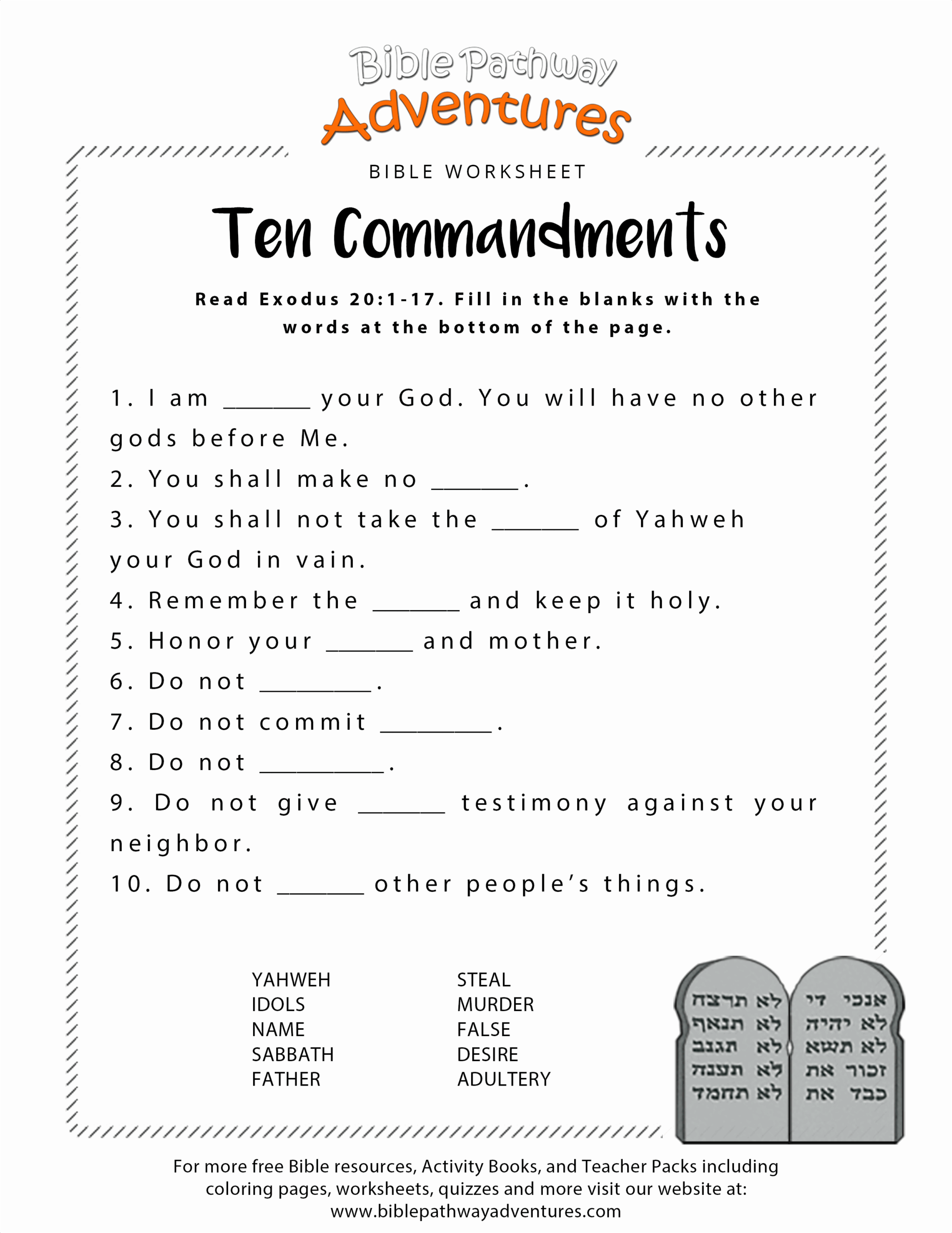 free printable bible activity worksheets