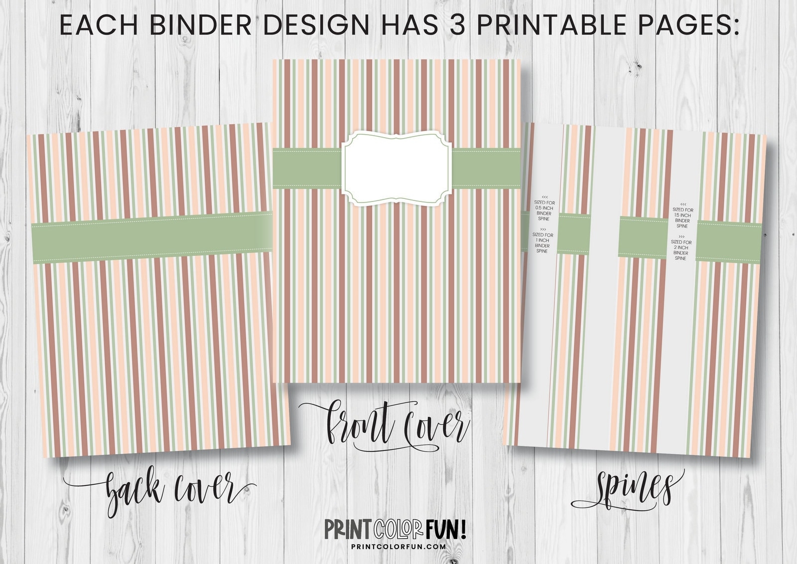 Printable Binder Covers 12 Free Colorful Sets With Matching Front 
