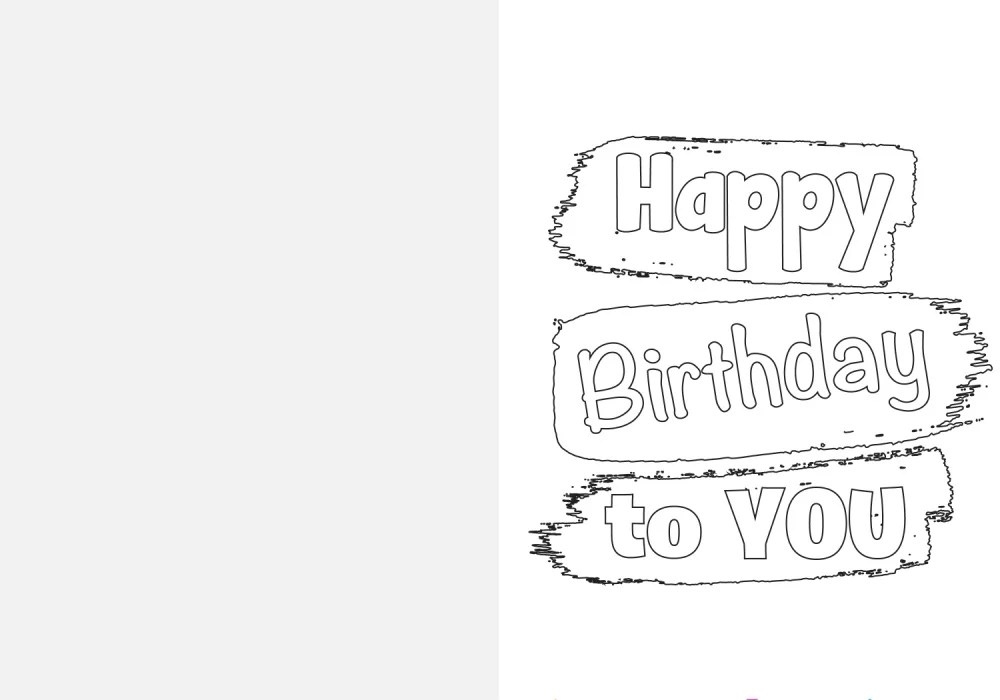 happy birthday card design printable