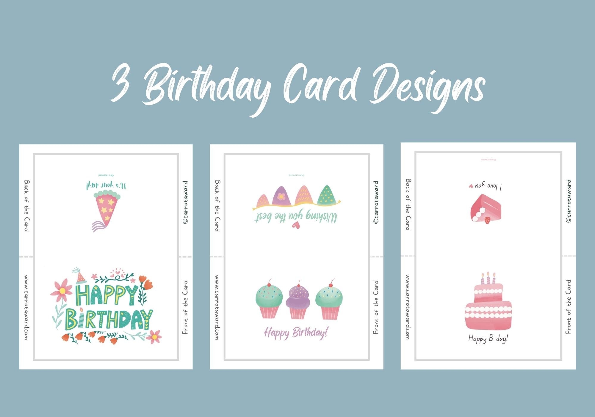 Printable Birthday Card Designs Of 3 Express Your Love And Best 