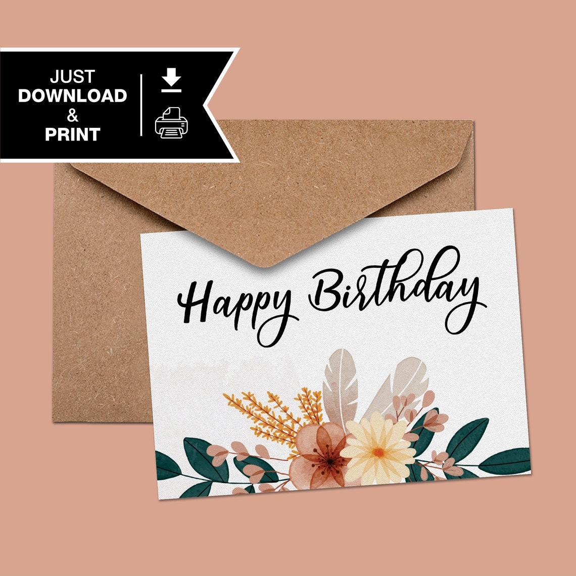 Printable Birthday Card Templates Digital Download Birthday Cards 