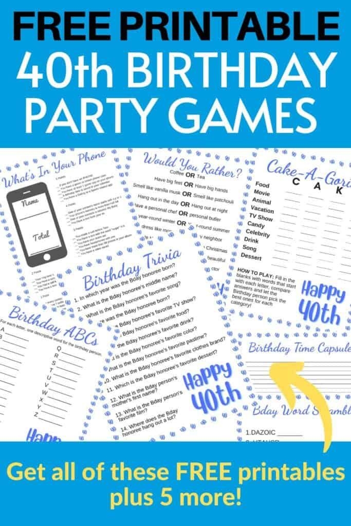 Printable Birthday Party Games Printable Yearly Calendar