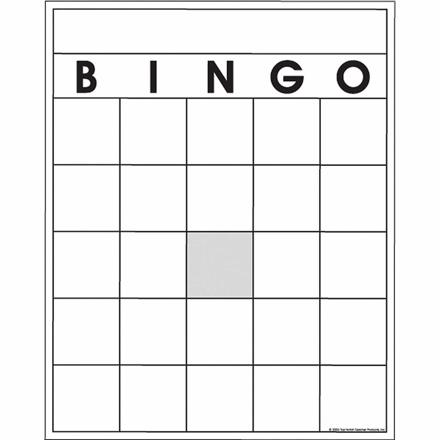 Printable Blank Bingo Card