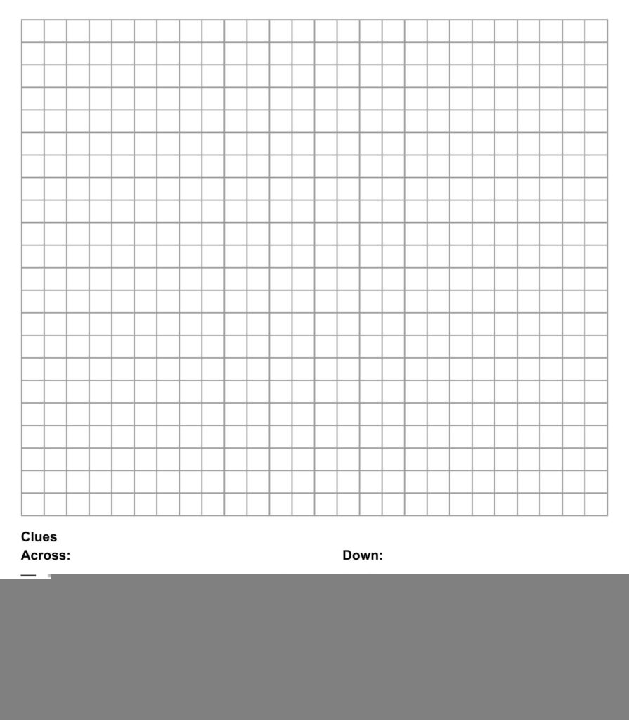 Printable Blank Crossword Puzzle Template Printable JD