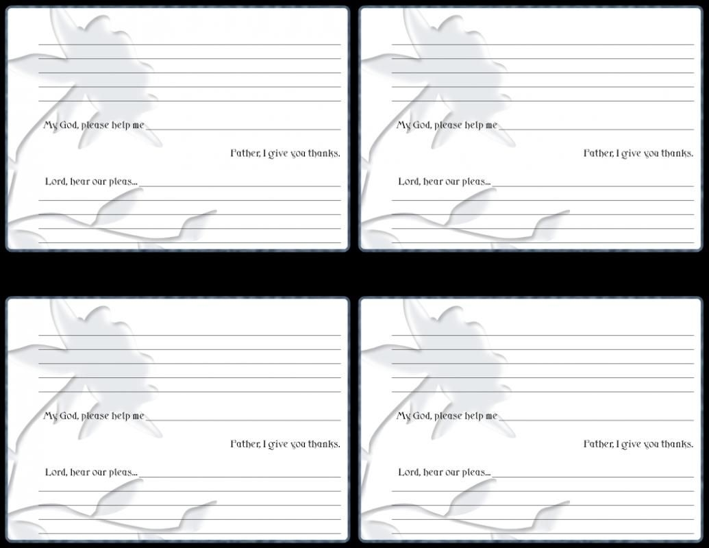 Printable Blank Prayer Card Template Calendar Printables