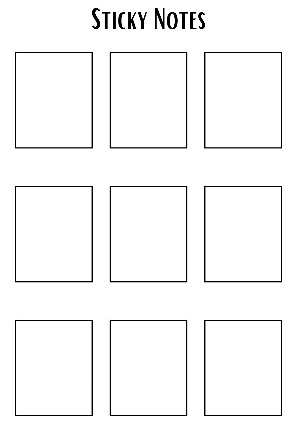 Printable Blank Sticky Notes Templates With PDF Printables Hub