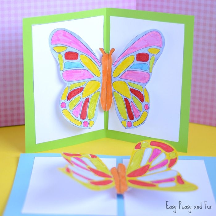 Printable Butterfly Pop Up Card Template Printable Templates