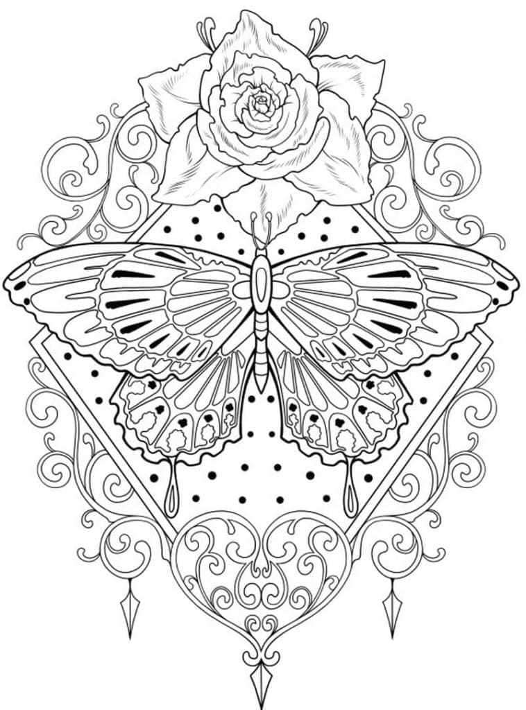 Printable Butterfly Tattoo Coloring Page Free Download And Print For You 