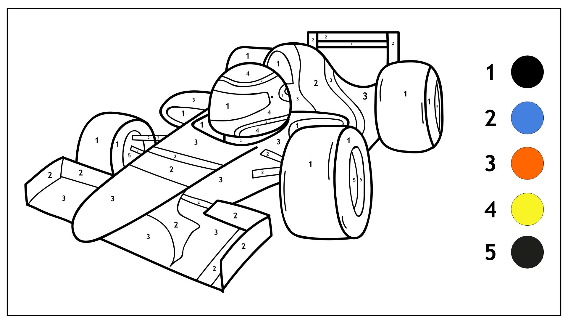 Printable Car Color By Number Printable JD