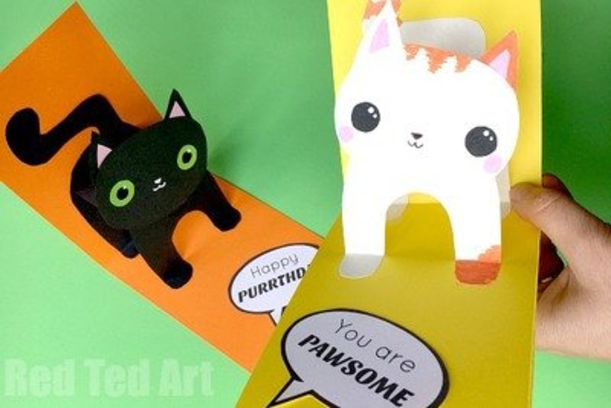 Printable Cat Pop Up Card Template Printable Templates