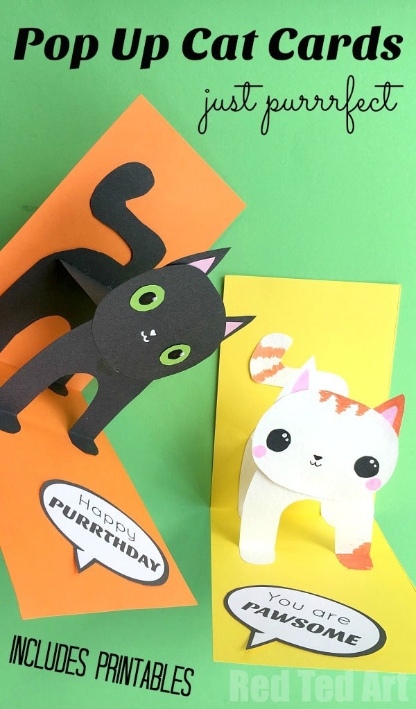 Printable Cat Pop Up Card Template Printable Templates