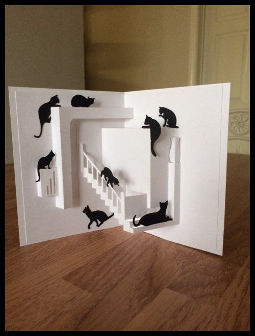 Printable Cat Pop Up Card Template Printable Templates