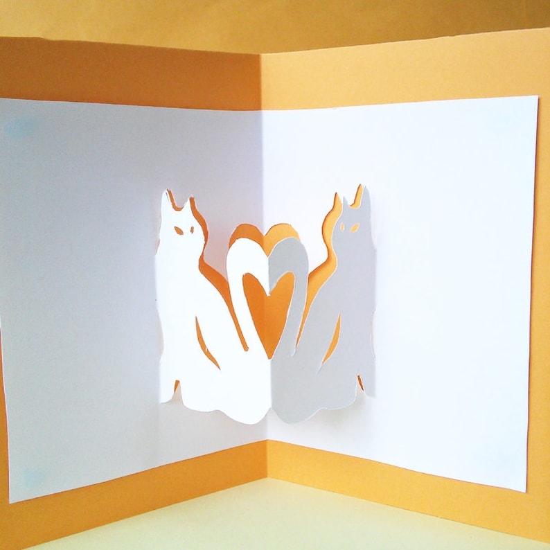 Printable Cat Pop Up Card Template Printable Templates