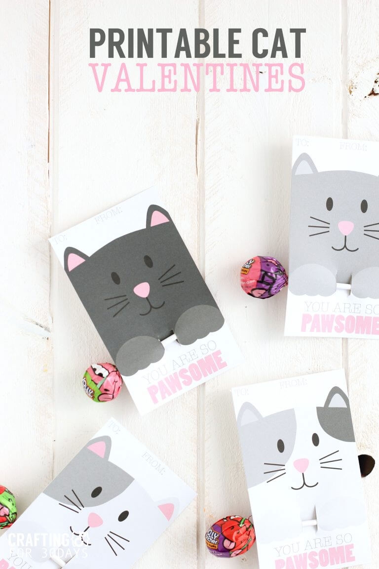 Printable Cat Valentines