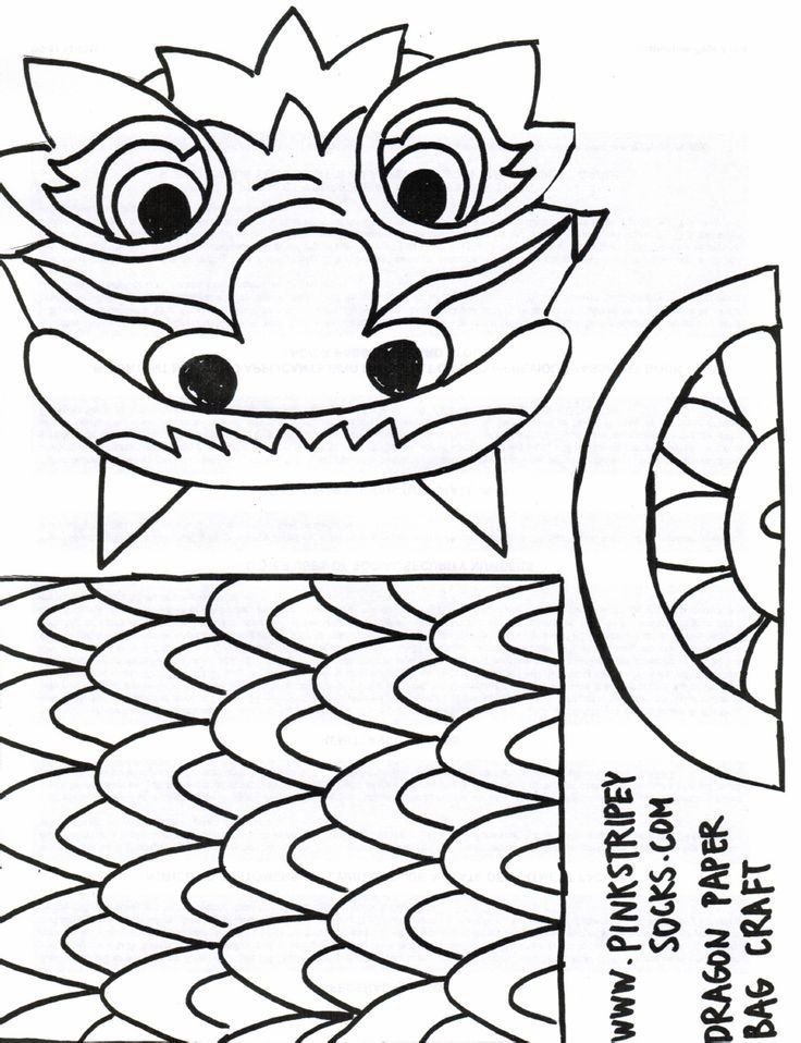 printable chinese dragon craft template