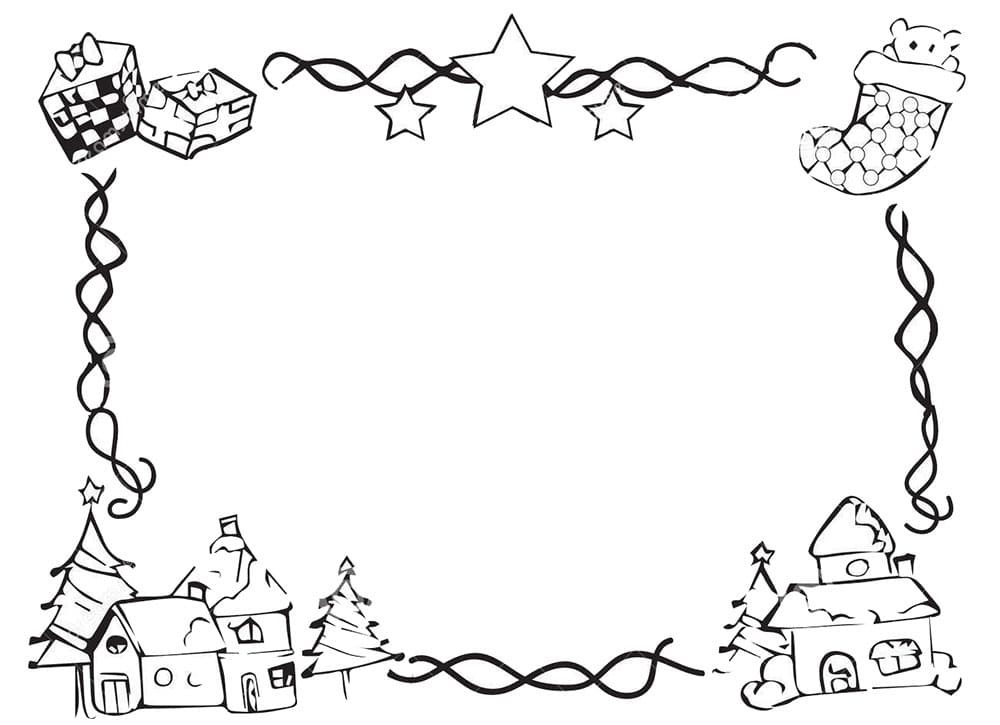 Printable Christmas Border Design Drawing Free Download And Print For 