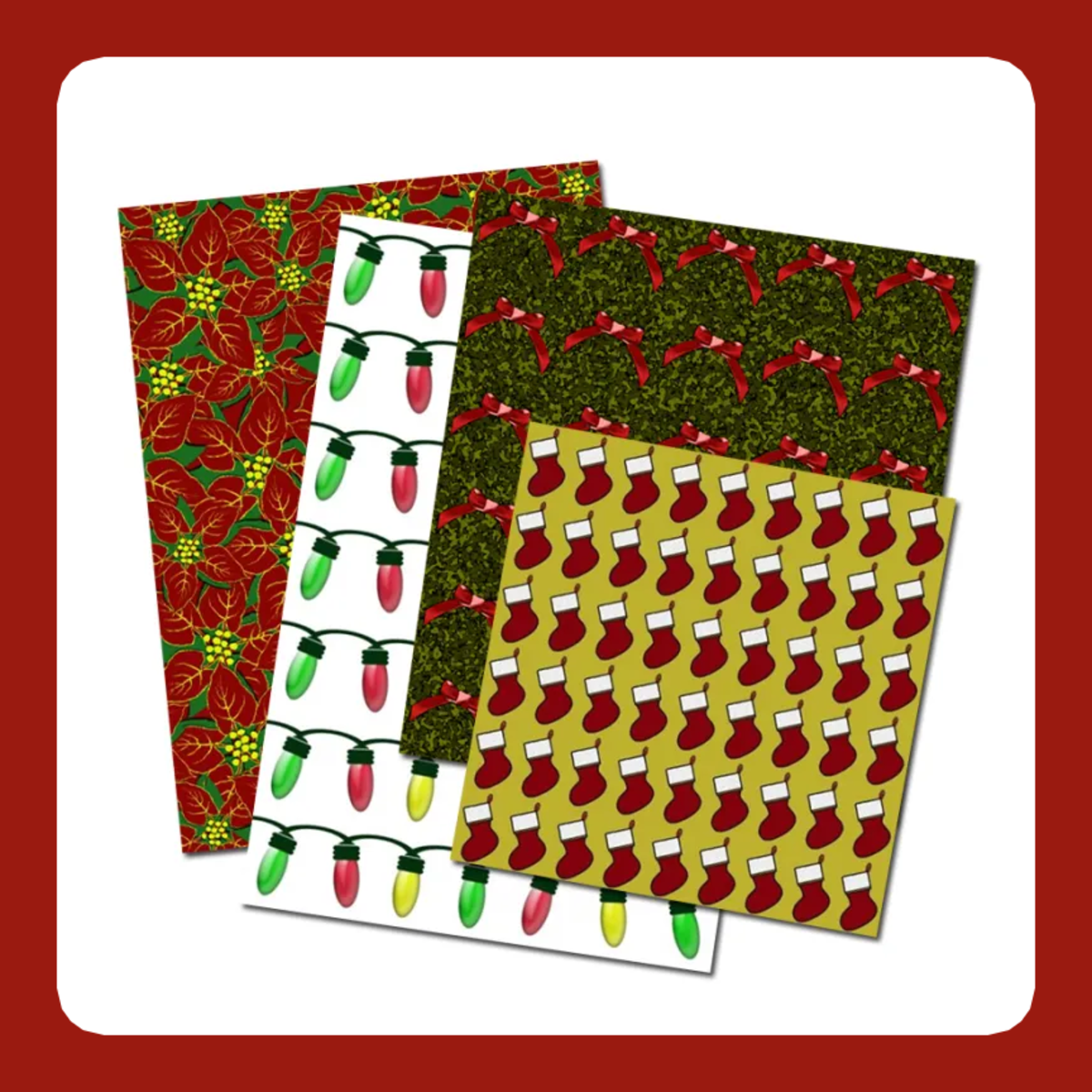 Printable Christmas Scrapbook Paper Patterns Frames FeltMagnet
