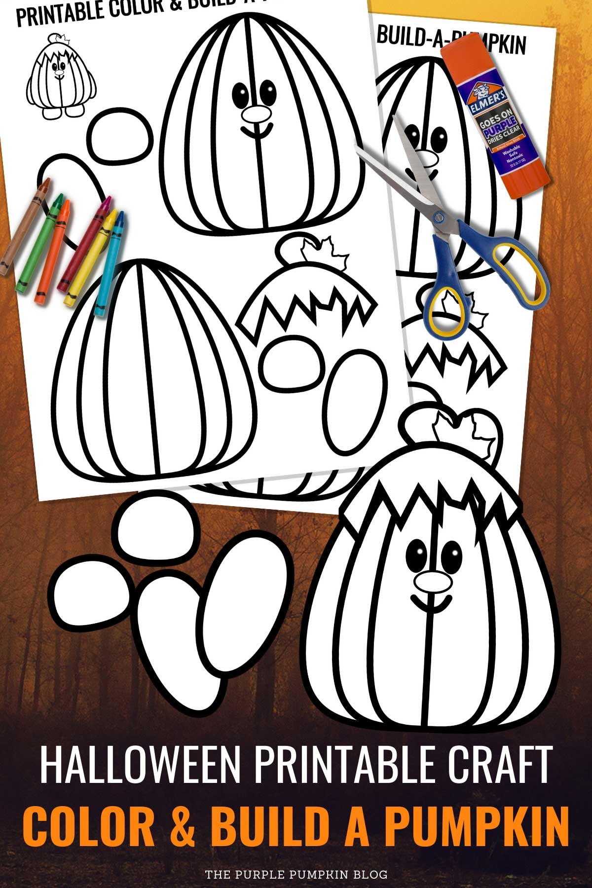 Printable Color Build A Pumpkin