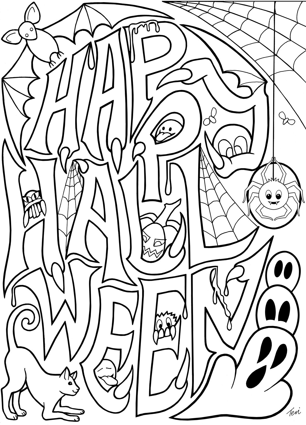 coloring halloween pictures printable