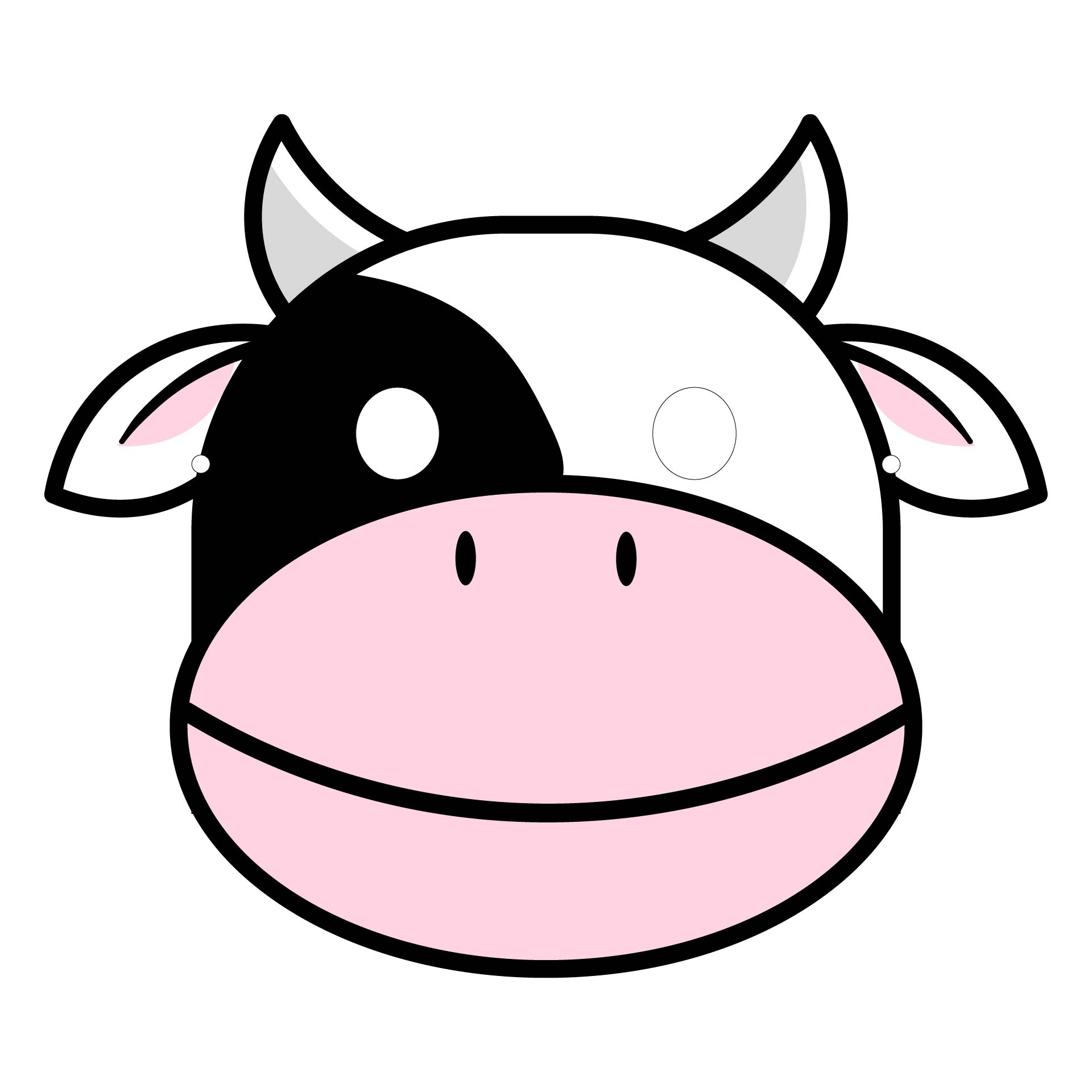 printable cow craft template