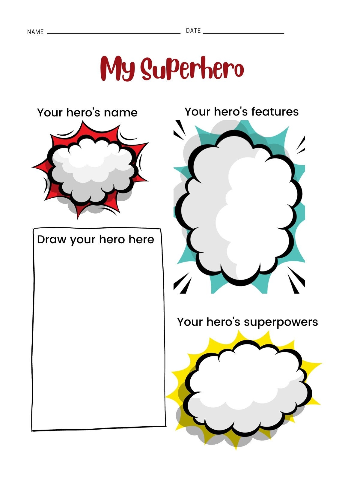design your own superhero printable
