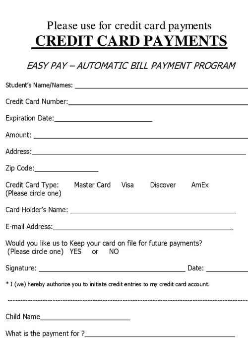 credit card printable template