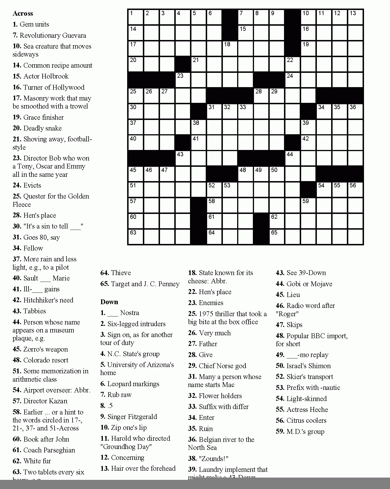Printable Crossword Template Free Printable Crossword Puzzles