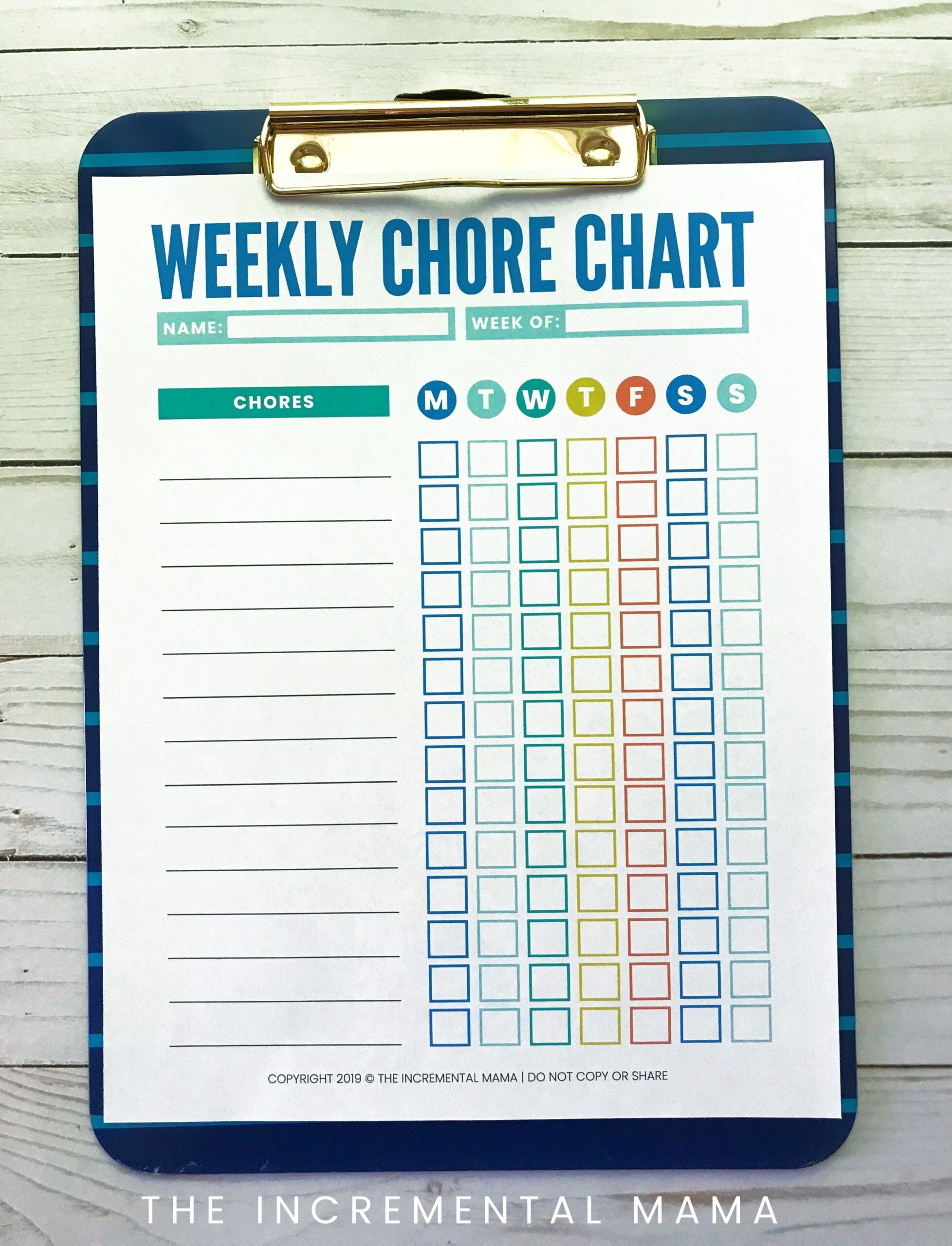 free printable chore chart with pictures