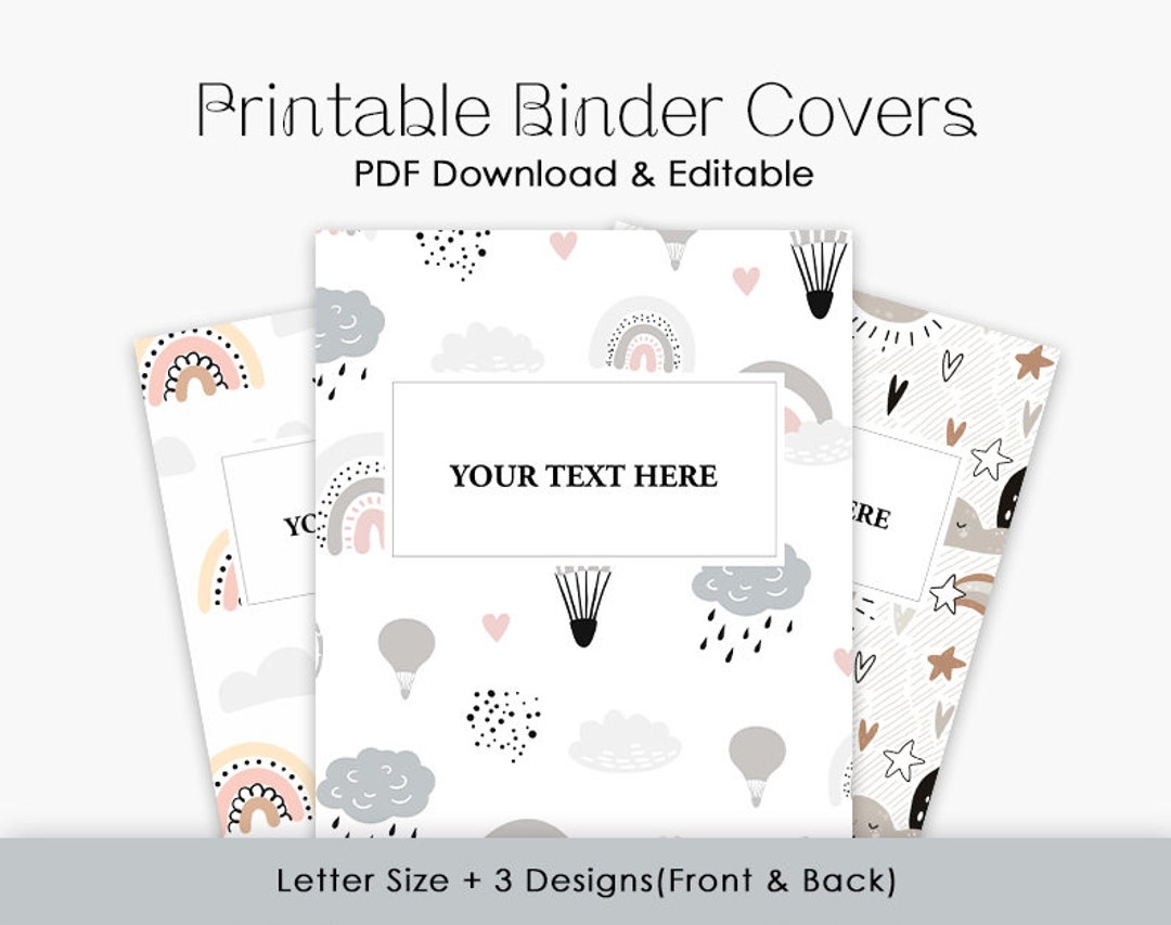 Printable Cute Binder Cover Template Happy Planner Etsy Worksheets 