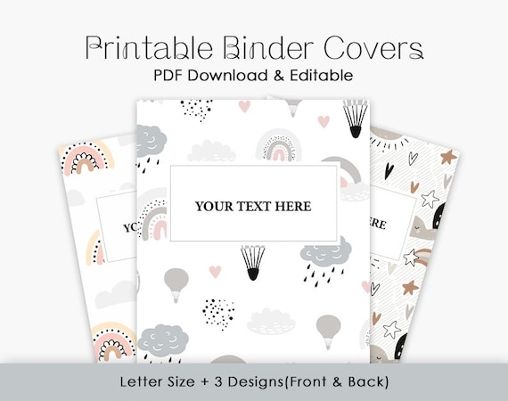 Printable Cute Binder Cover Template Happy Planner Etsy Worksheets 