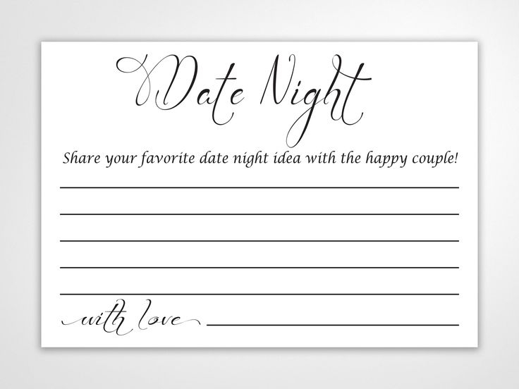 Printable Date Night Card Templates Free
