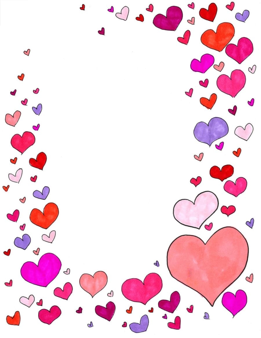 Printable Design Heart Border Free Download And Print For You