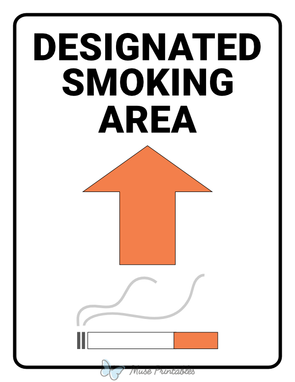 printable free download designated smoking area signs