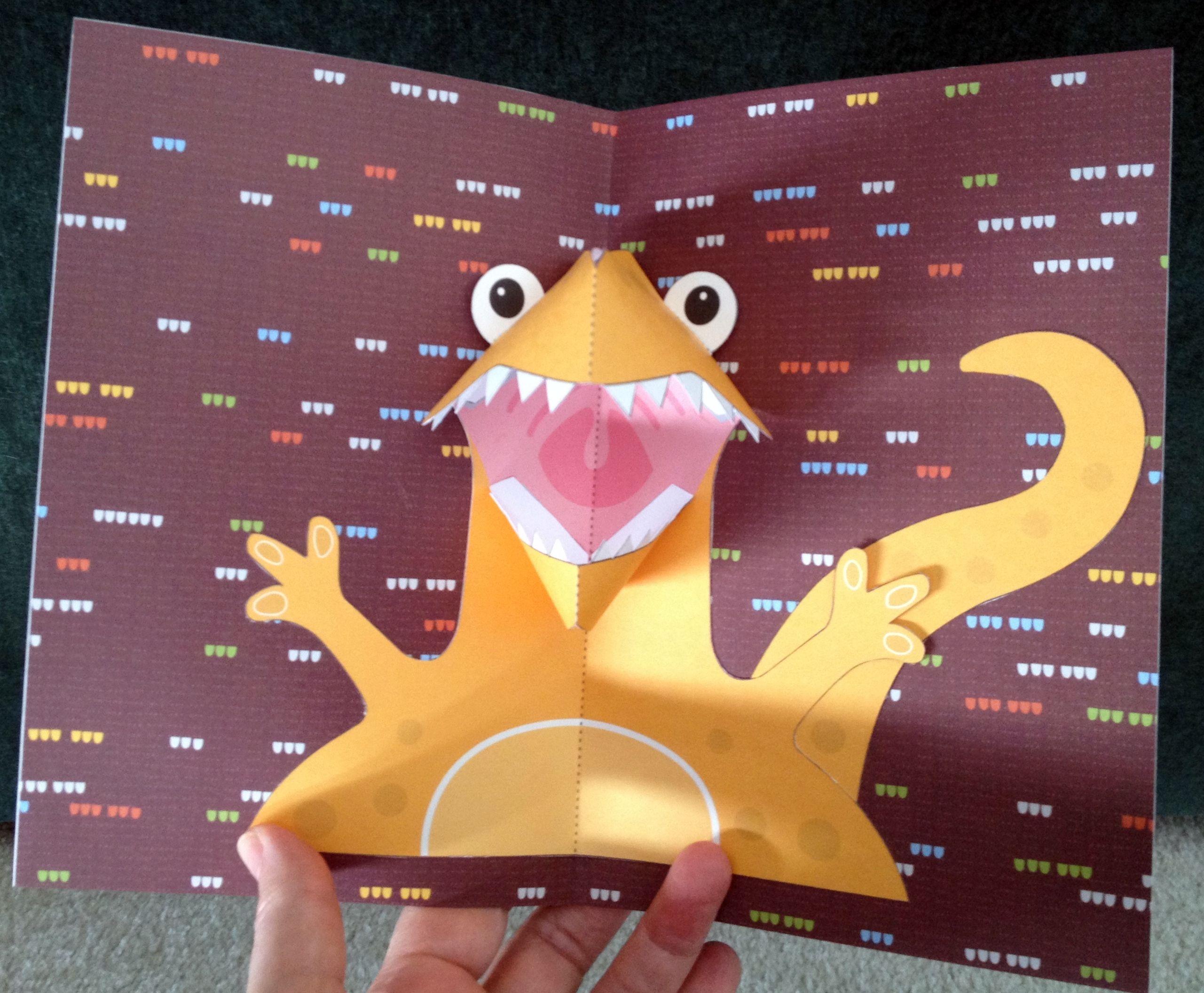 Printable Dinosaur Pop Up Card Template Free Templates Printable