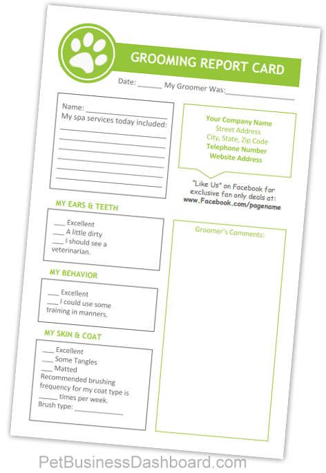 Printable Dog Grooming Client Record Card Template Printable Templates