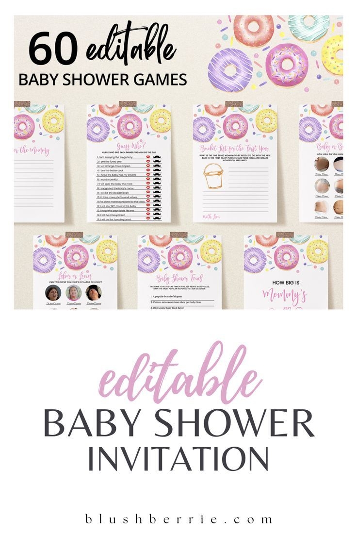 Printable Donuts And Diapers Baby Shower Games Baby Shower Diapers 
