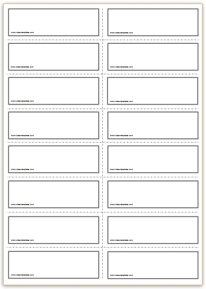 Printable Downloadable Flash Card Template