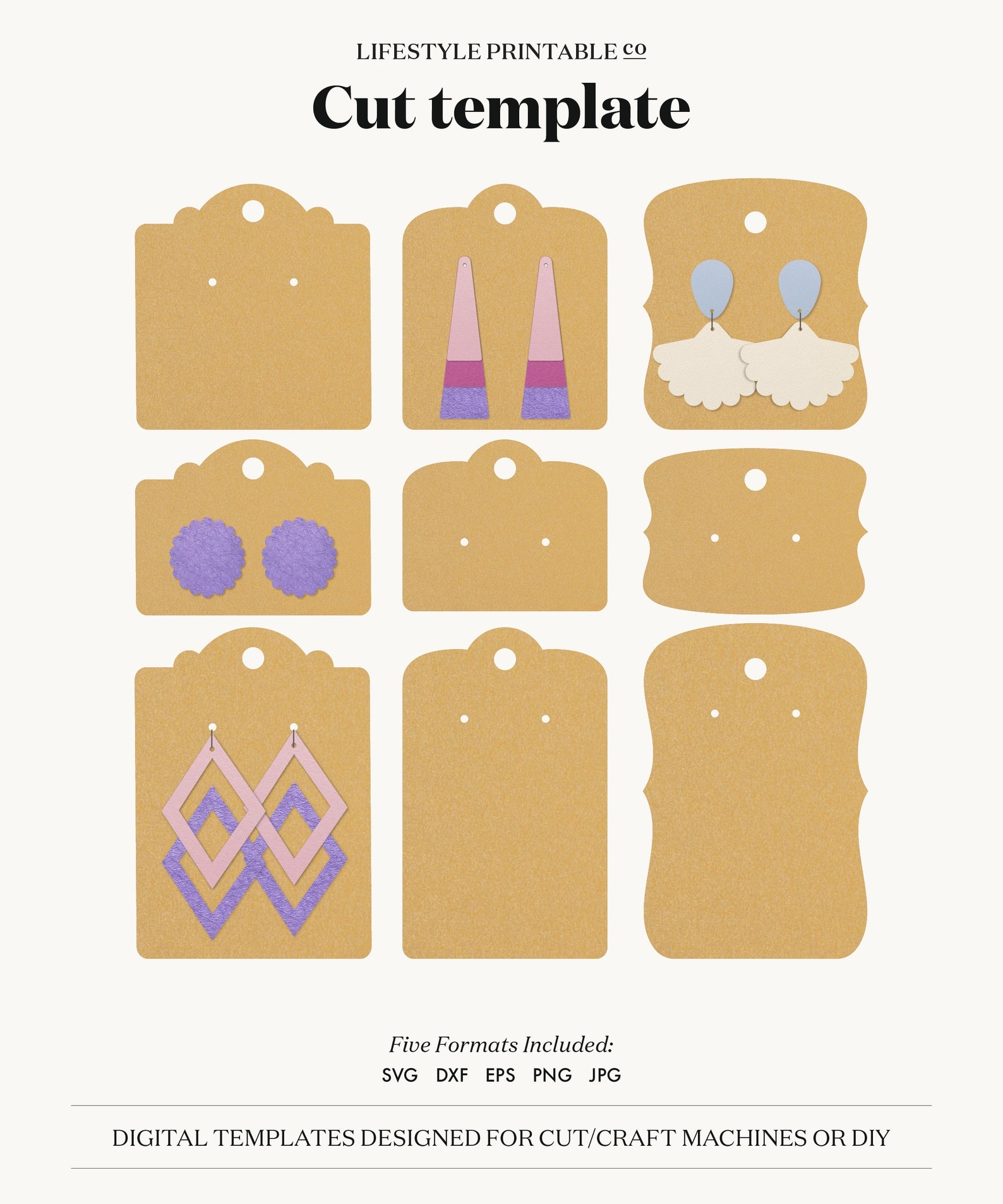 Printable Earring Card Design Printable Word Searches