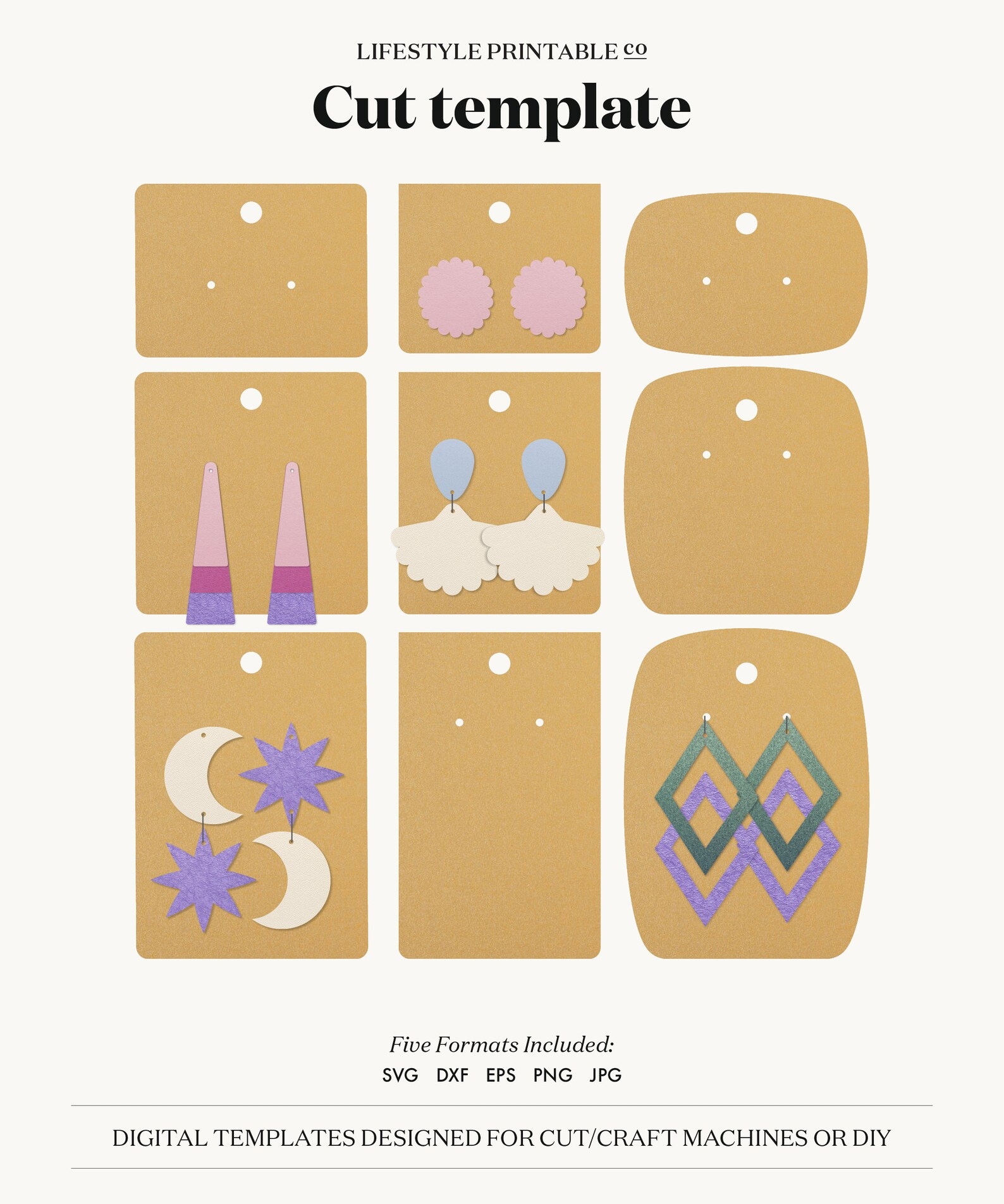 Printable Earring Card Design Printable Word Searches