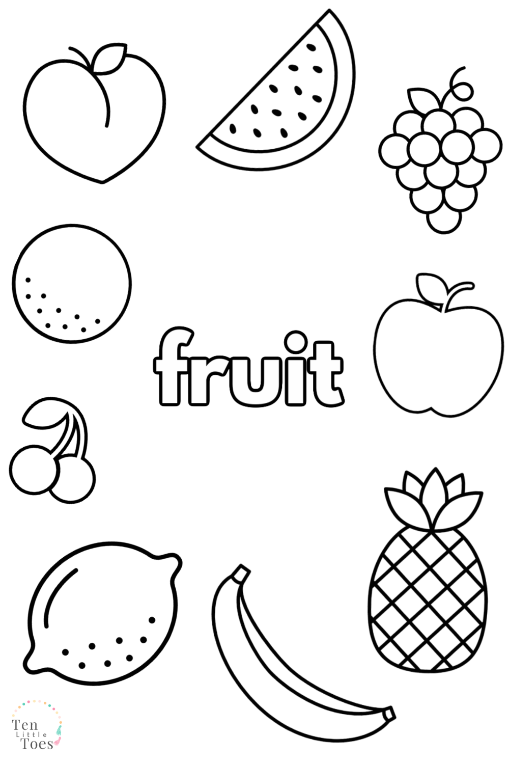 Printable Easy Fruit Coloring Pages Printable Calendars AT A GLANCE