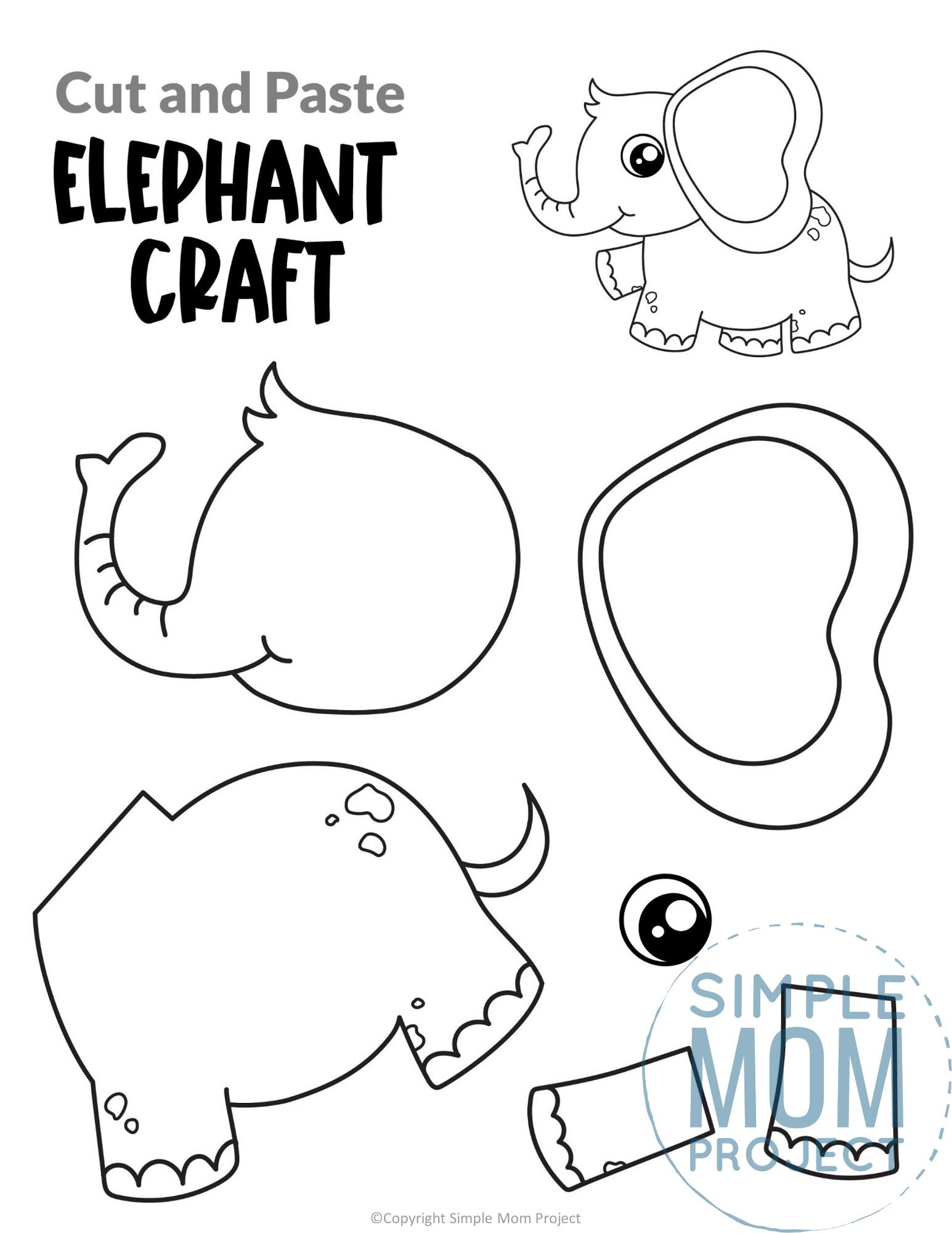Printable Elephant Template Content Calendar Template