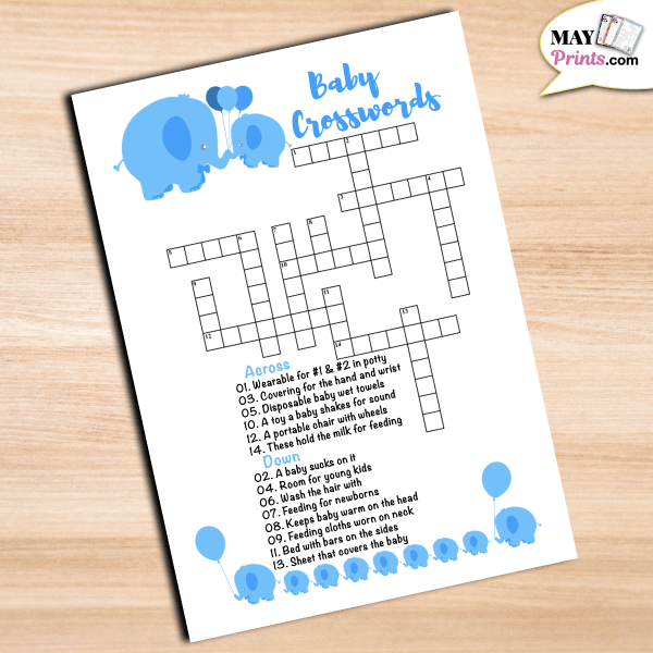 Printable Elephant Themed Baby Shower Games 10 GAMES