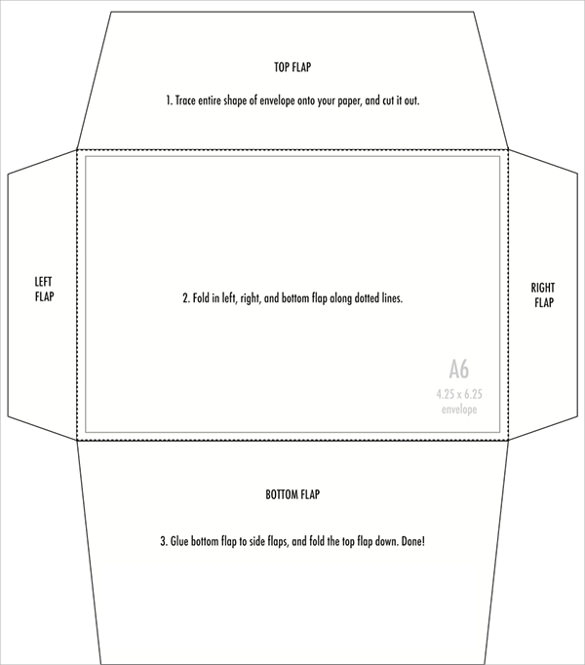 printable envelope template for 4x6 card