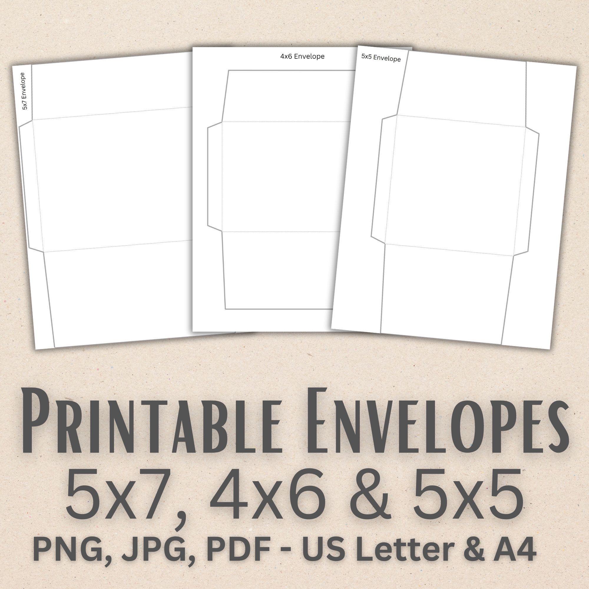 Printable Envelope Templates 5x7 4x6 5x5 PNG JPG And Pdf