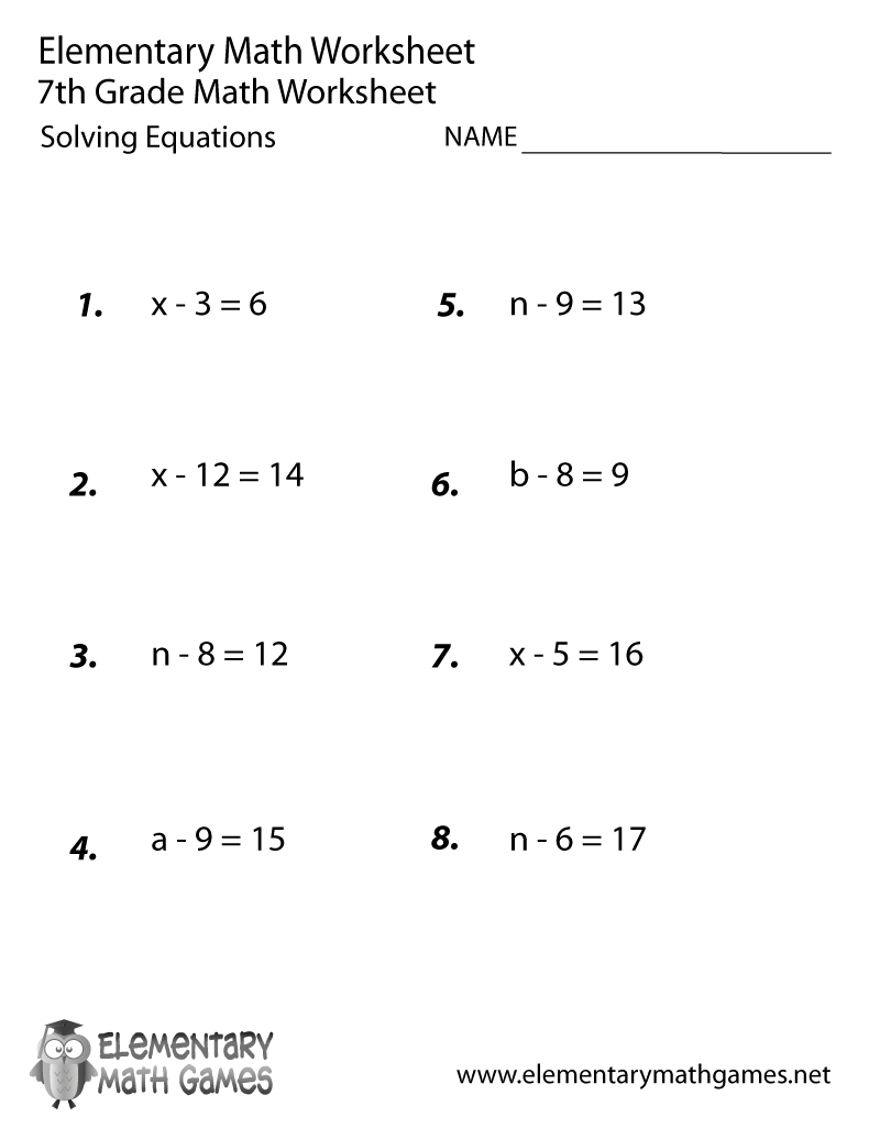 Printable Equation Worksheets Printable Worksheets
