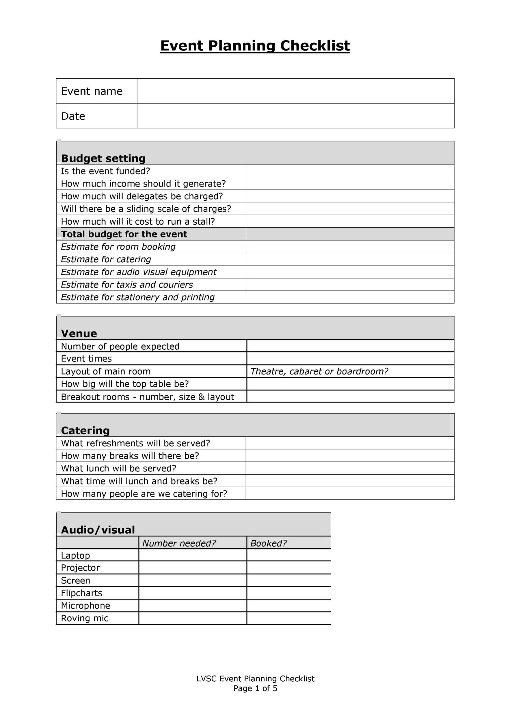 Printable Event Planning Checklist Template Francesco Printable