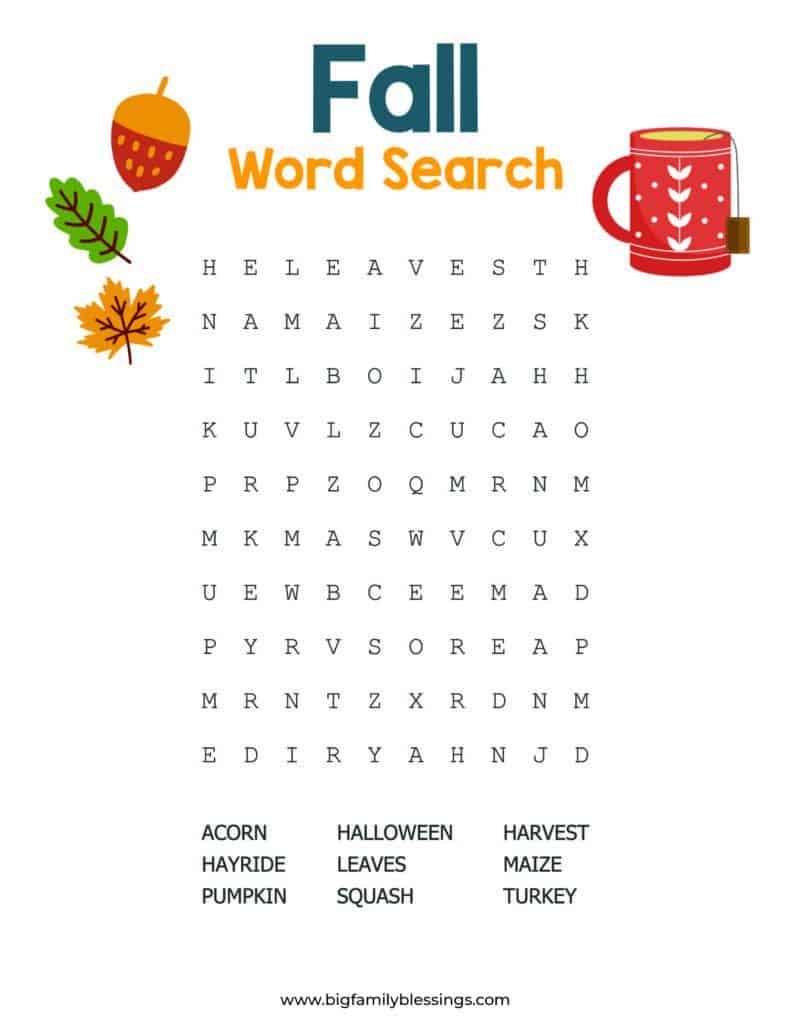 printable fall activities for preschoolers